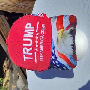 Trump Keep America Great hat, 45, flag, embroidered, velcro back, NWT